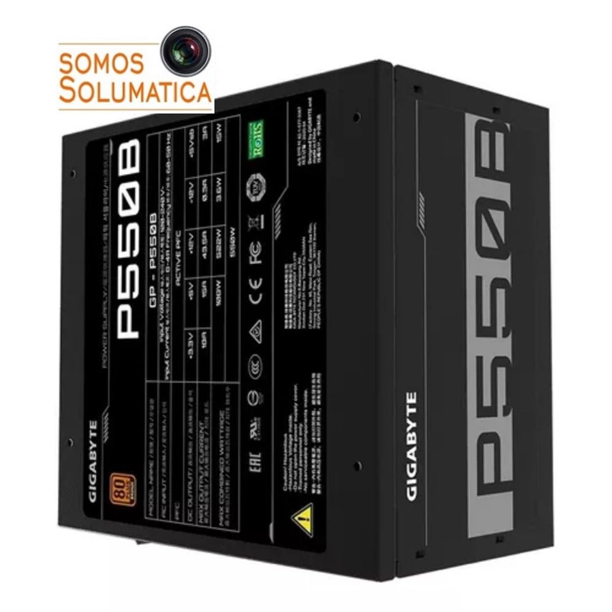 GIGABYTE - Fuente De Poder 550W - Atx 80 Plus, Gigabyte Certificada