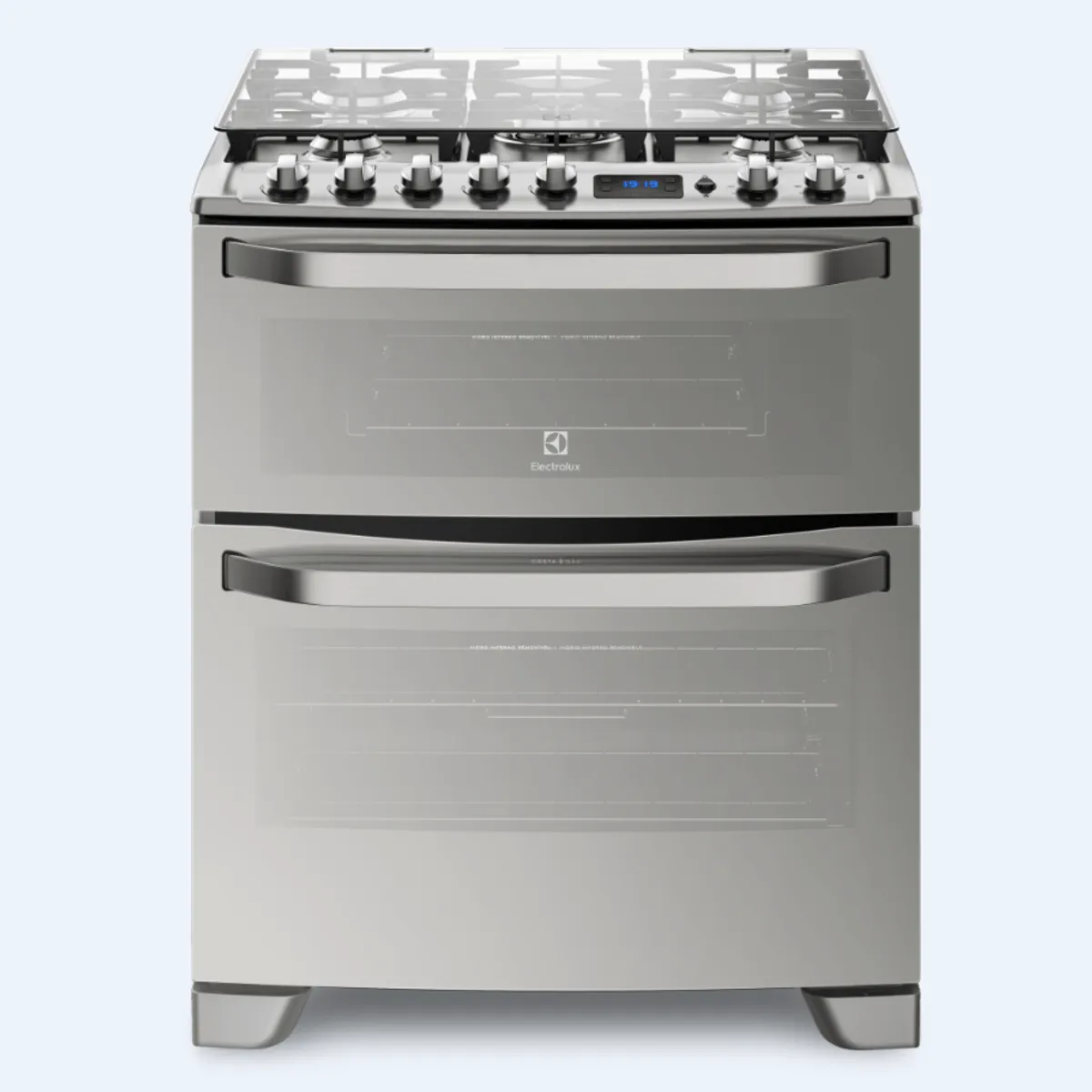 ELECTROLUX - Cocina Freestanding Doble Horno Gas 5 Quemadores Electrolux Triple Llama 76 cm 76DXR-CL