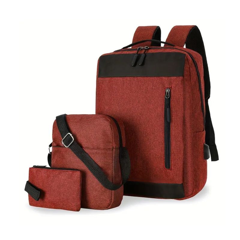 GENERICO - Pack Mochila 3 en 1 Porta Laptop Usb Urbano - V1