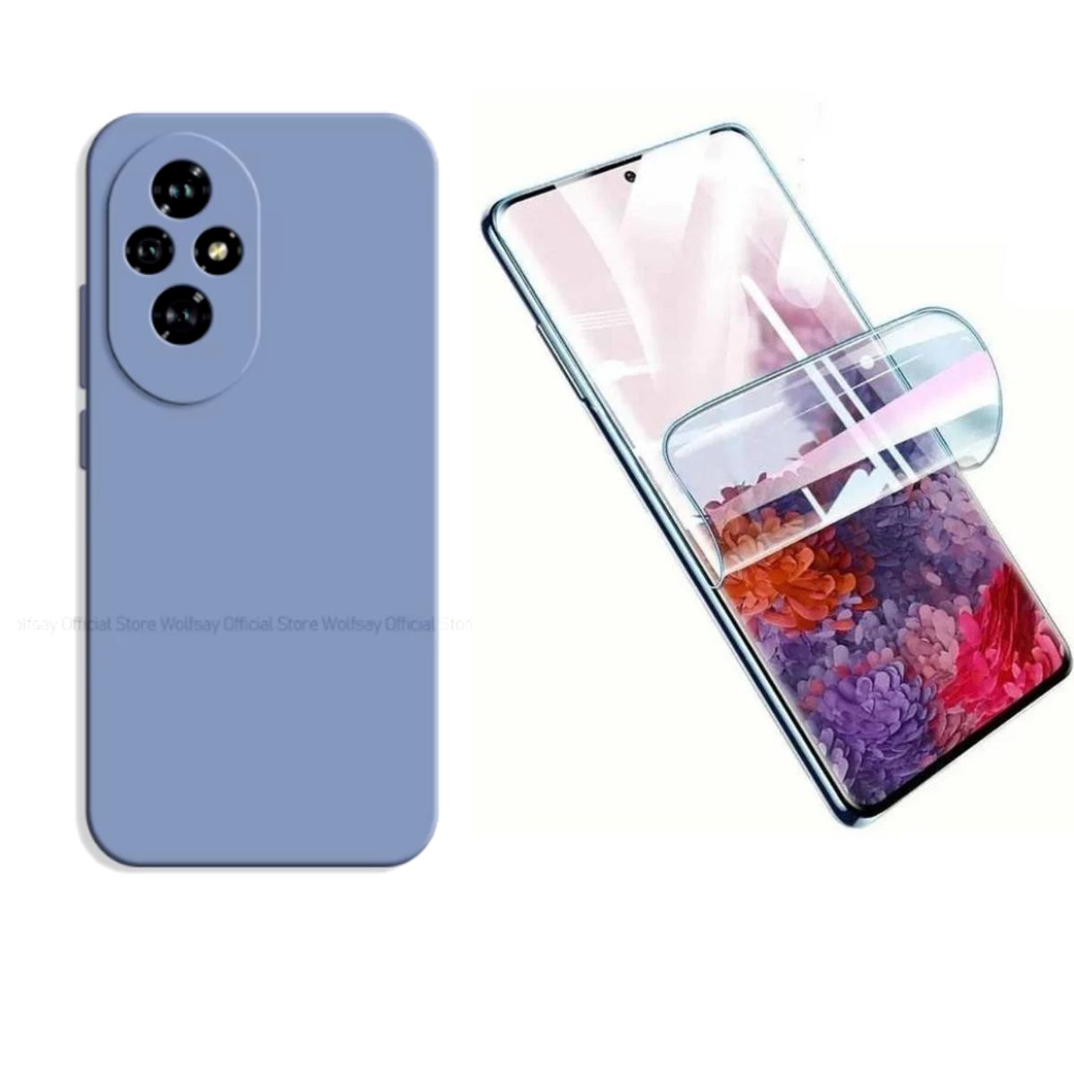 CASE - SILICONA COLOR LILA  HONOR 200 + HIDROGEL