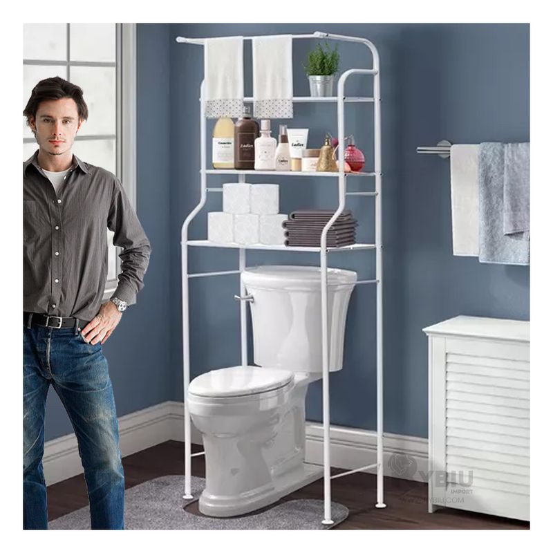 GENERICO - Estante con Colgador para Toalla Blanco Y+Papel de Regalo
