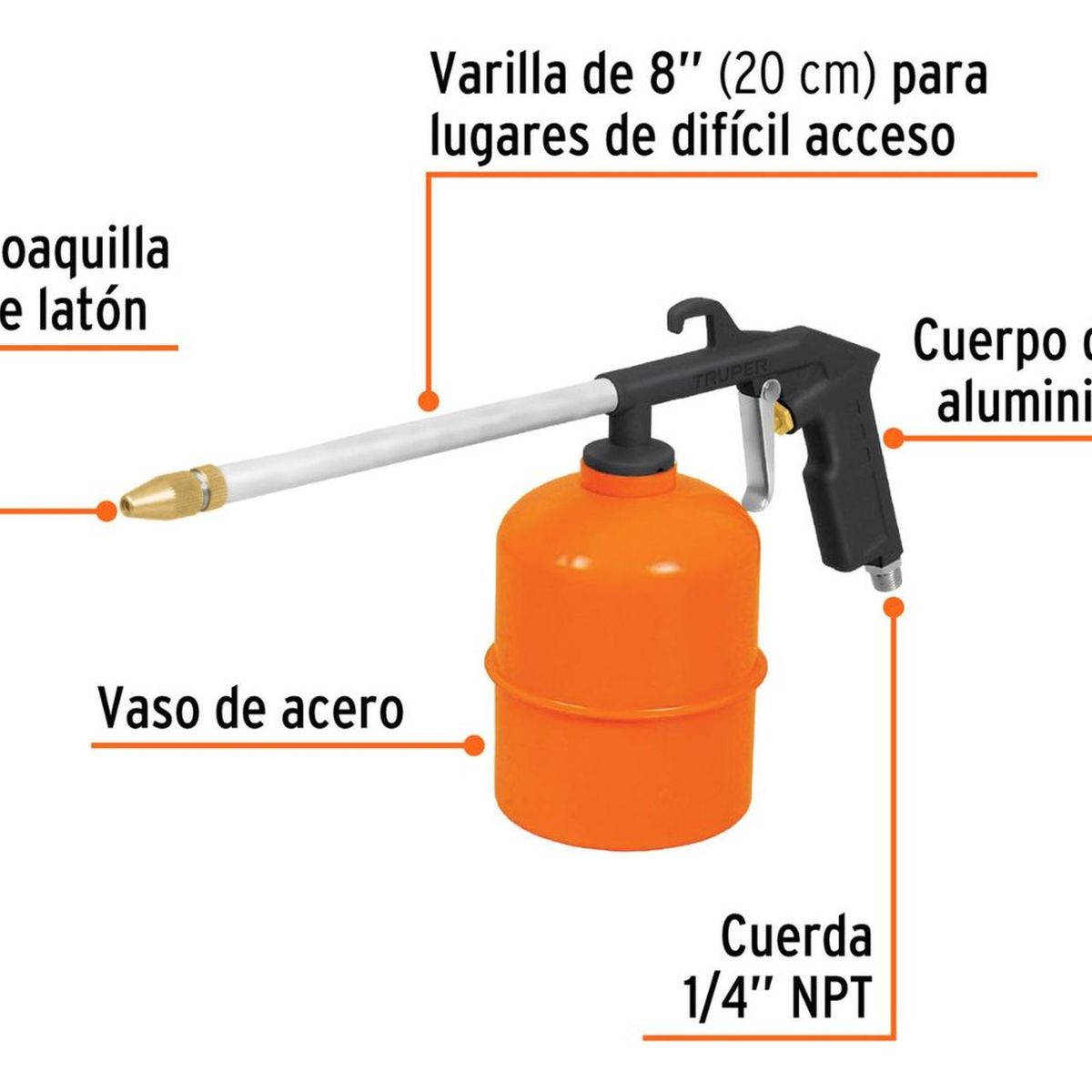 TRUPER - Pistola De Aire Para limpieza De Motores PILI-697 Truper