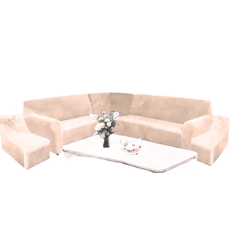 SALA FABULOSA - Funda Modular 6pzs Terciopelo con 6 fundas de cojines BEIGE NUDE
