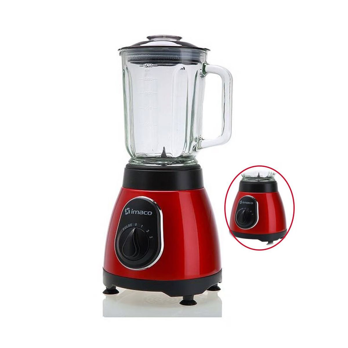 IMACO - Licuadora BLS5388R 500W 1.5 Litros. Rojo