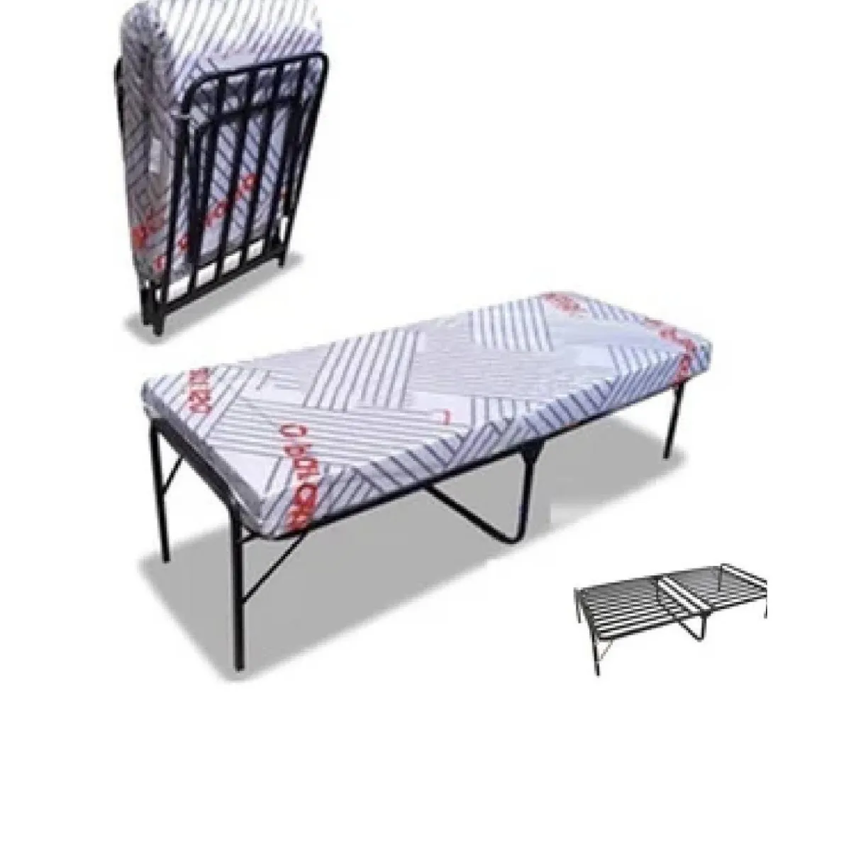 LH ELECTRONIC - Cama Plegable de 1 Plaza + Colchón de 2 Pulgadas