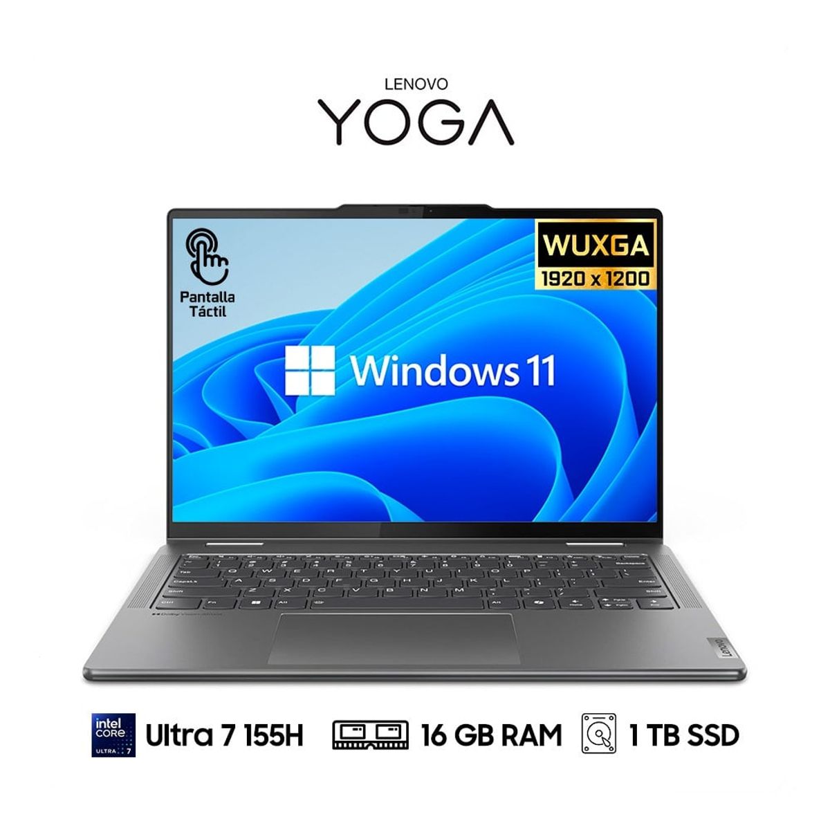 LENOVO - Laptop 2 en 1 Lenovo Yoga 7 14" WUXGA touch Intel Core Ultra 7 155U 16GB 1TB SSD Windows 11 Español