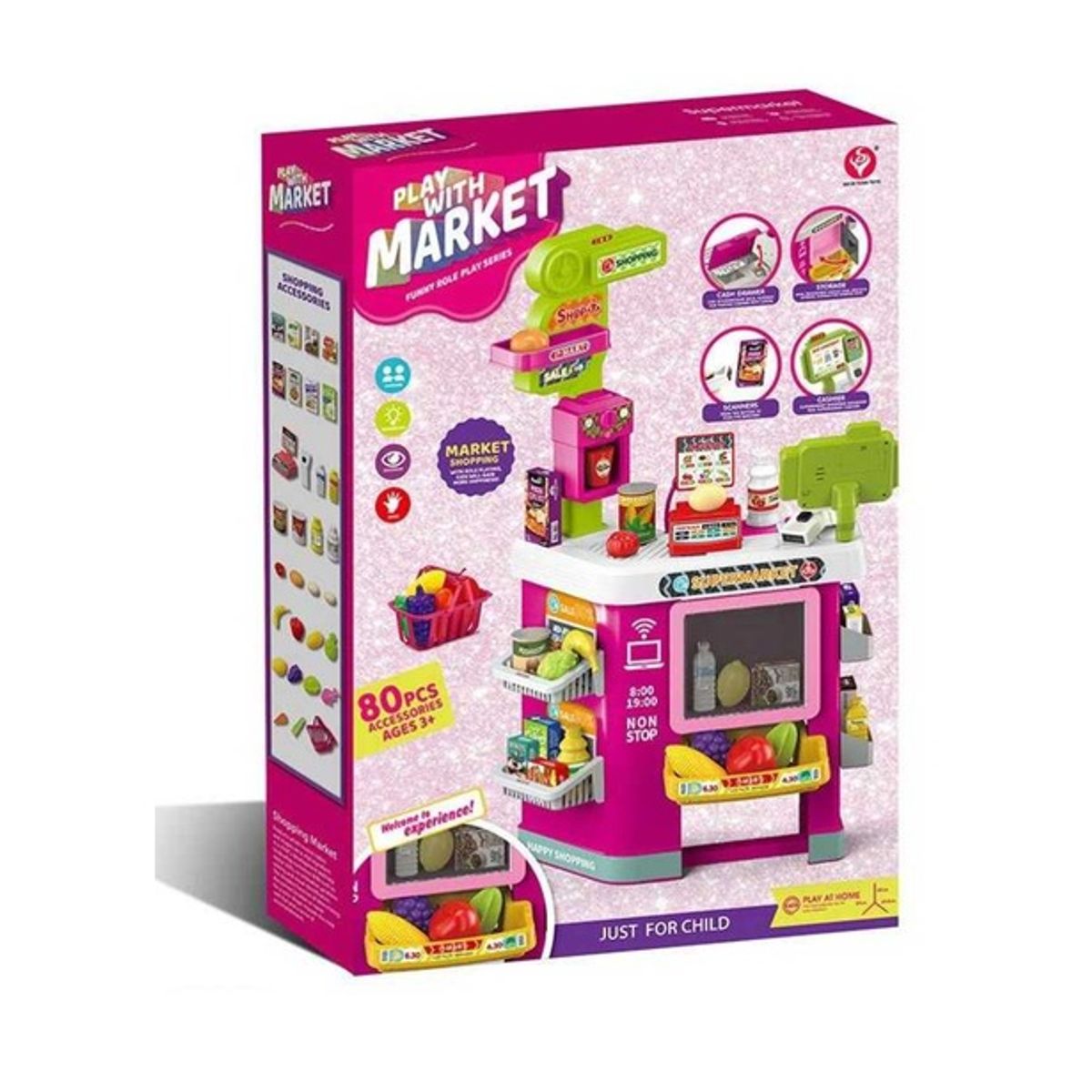 GENERICO - Supermercado Juguete de 80 piezas con Sonido y Luces