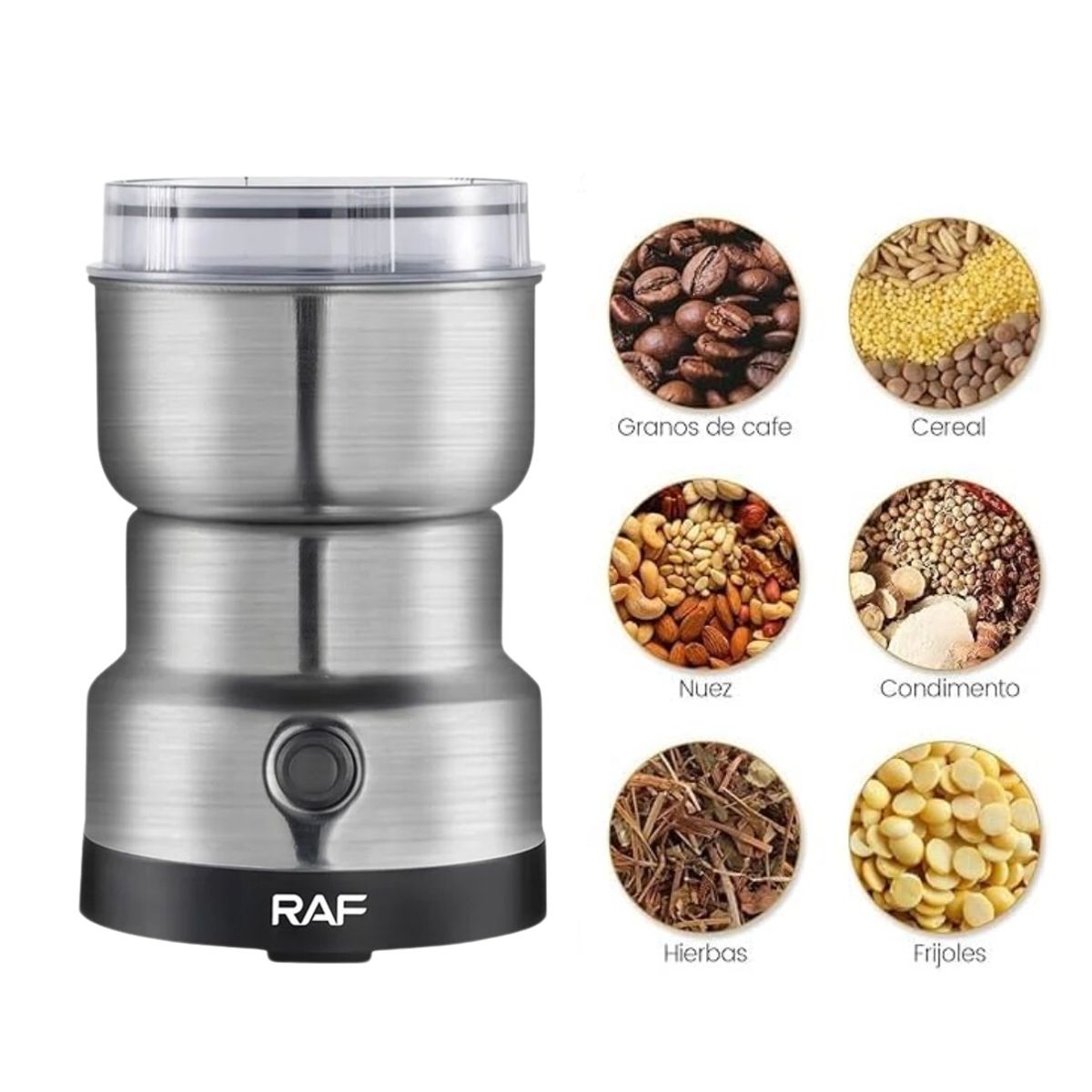 GENERICO - MOLINILLO ELÉCTRICO PLUS DE CAFÉ GRANOS Y SEMILLA RAF R7113
