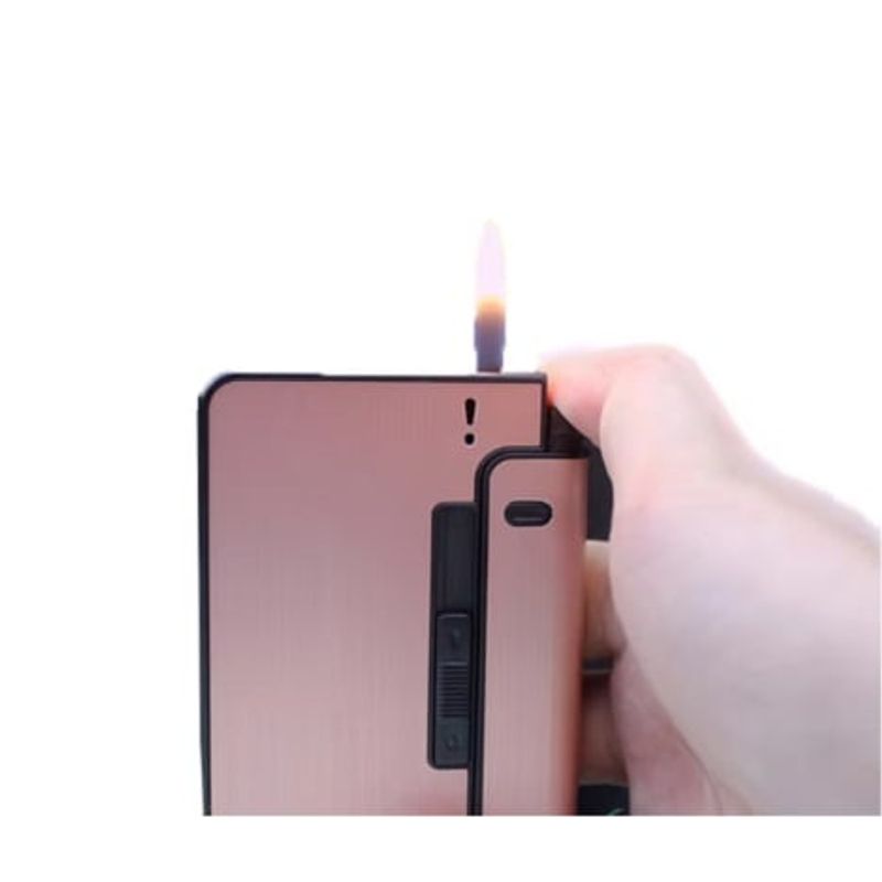 GENERICO - CIGARRERA PORTA ENCENDEDOR PORTATIL ELEGANTE