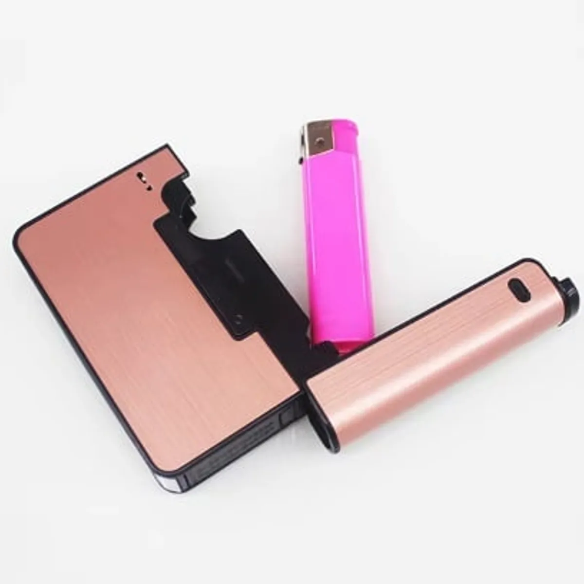 GENERICO - CIGARRERA PORTA ENCENDEDOR PORTATIL ELEGANTE