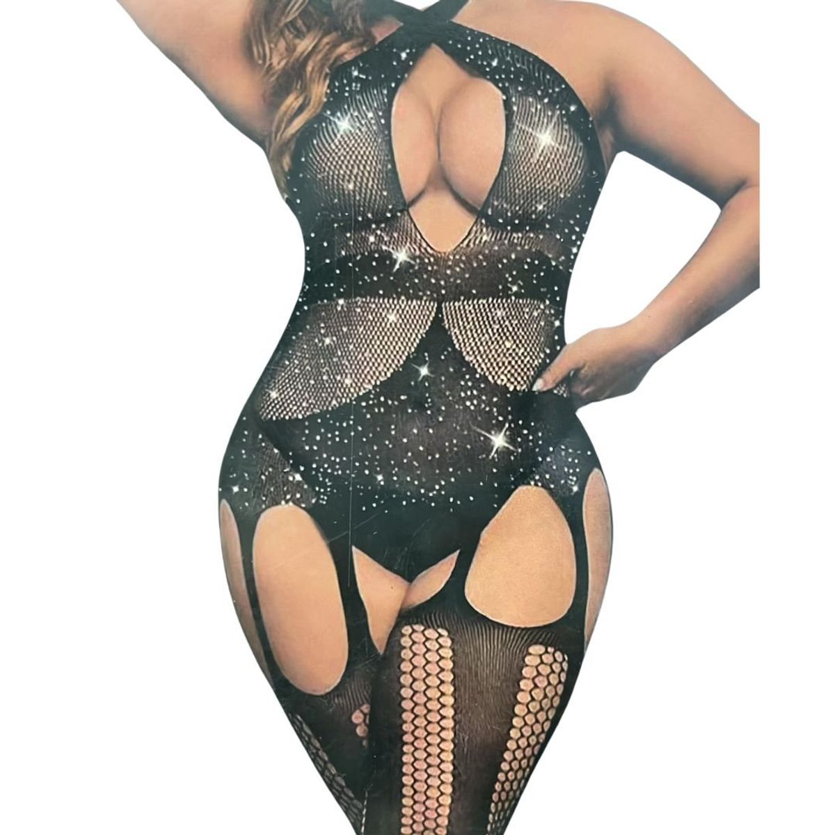 GENERICO - Sexy Vestido Tipo Malla Para Gorditas