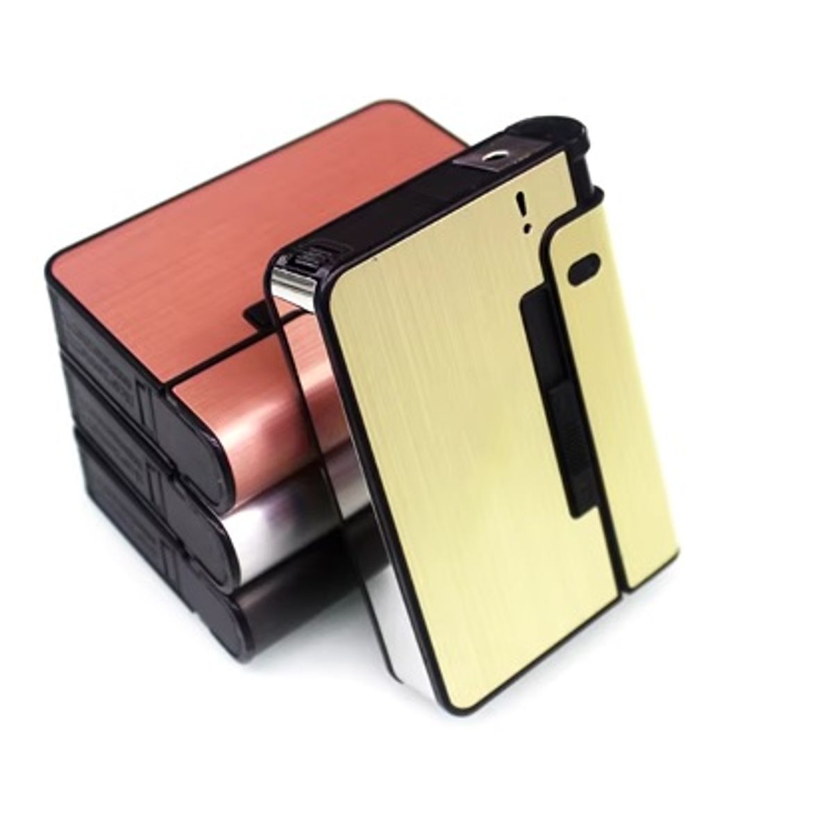 GENERICO - CIGARRERA PORTA ENCENDEDOR PORTATIL ELEGANTE