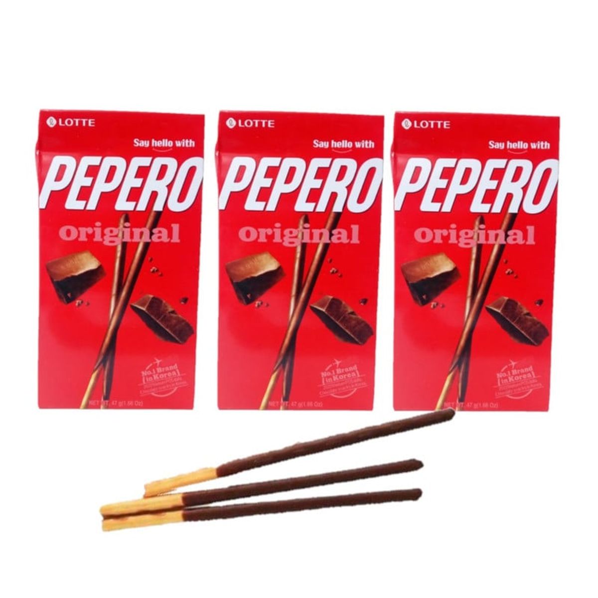 GENERICO - Pack 3u Pepero Palitos Galleta Vainilla Chocolate 32g Lotte