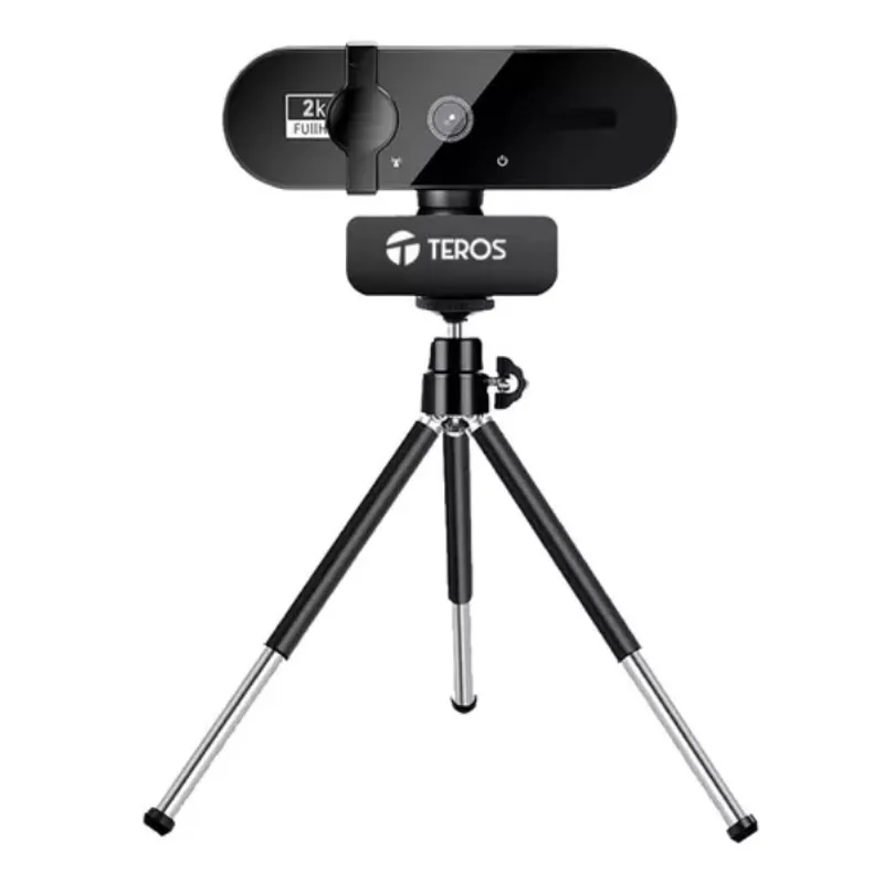 TEROS - Camara Web 2K Con Microfono - Incluye tripode - Webcam Teros