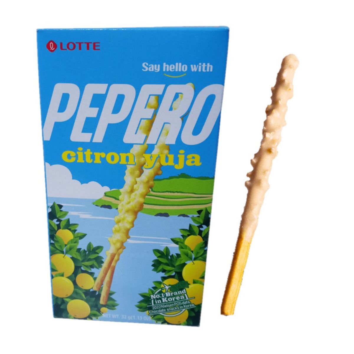 GENERICO - Pack 3u Palitos De Galleta Citron Yuja y Chocolate 32g Lotte