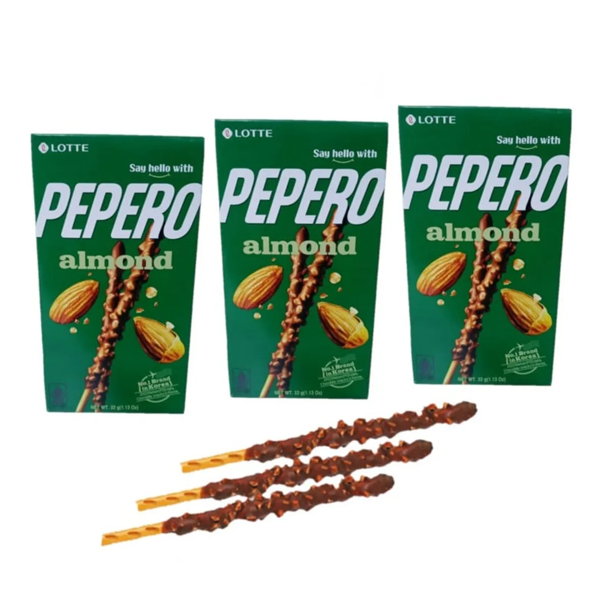 GENERICO - Pack 3u Pepero Palitos Galleta Chocolate  Almendra 32g Lotte