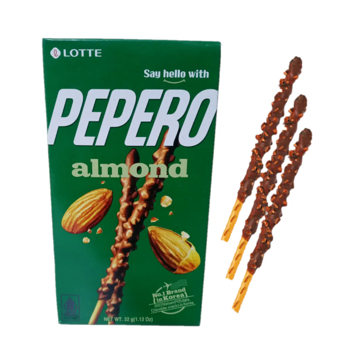 GENERICO - Pack 3u Pepero Palitos Galleta Chocolate  Almendra 32g Lotte