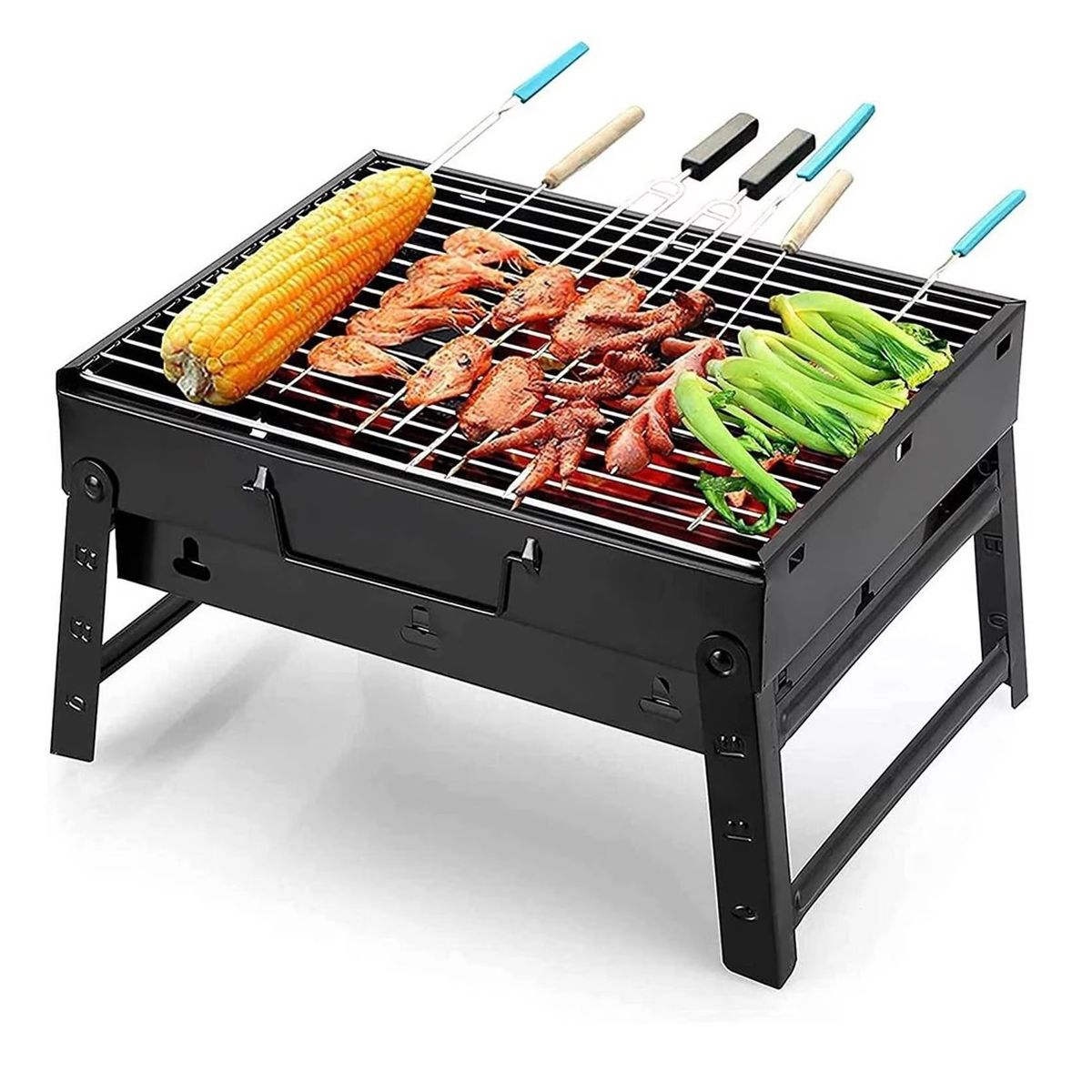 GENERICO - Parrilla A Carbón Plegable Portátil Ideal Para Picnic