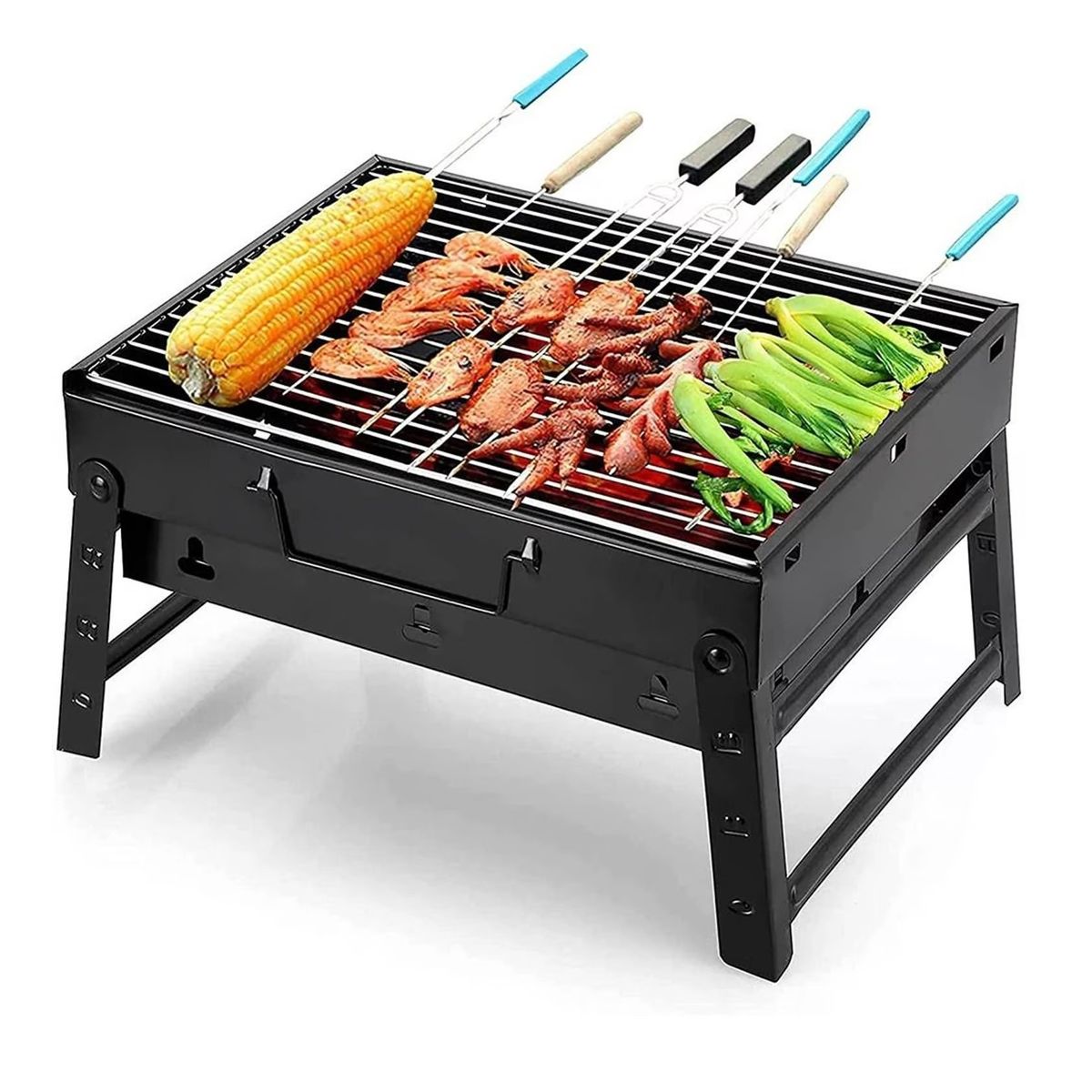 GENERICO - Parrilla A Carbón Plegable Portátil Ideal Para Picnic