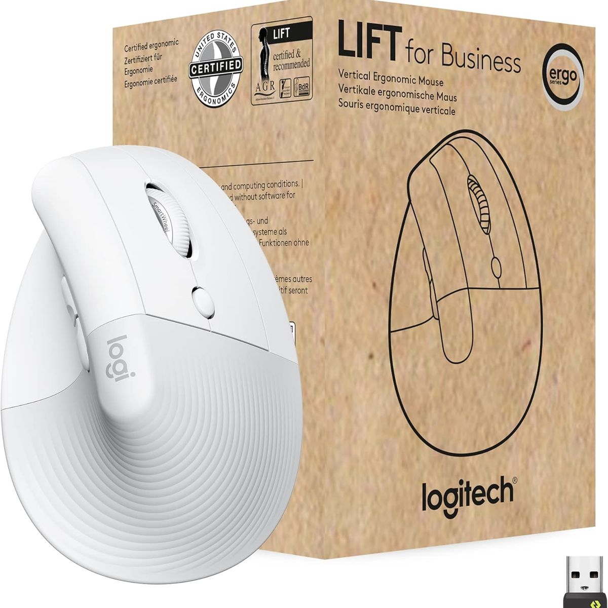 LOGITECH - MOUSE LOGITECH LIFT VERTICAL INALÁMBRICOBT BLANCO