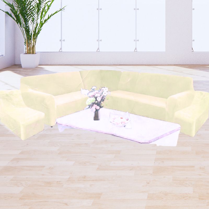 SALA FABULOSA - Funda Modular 6pzs Terciopelo con 6 fundas de cojines CREMA