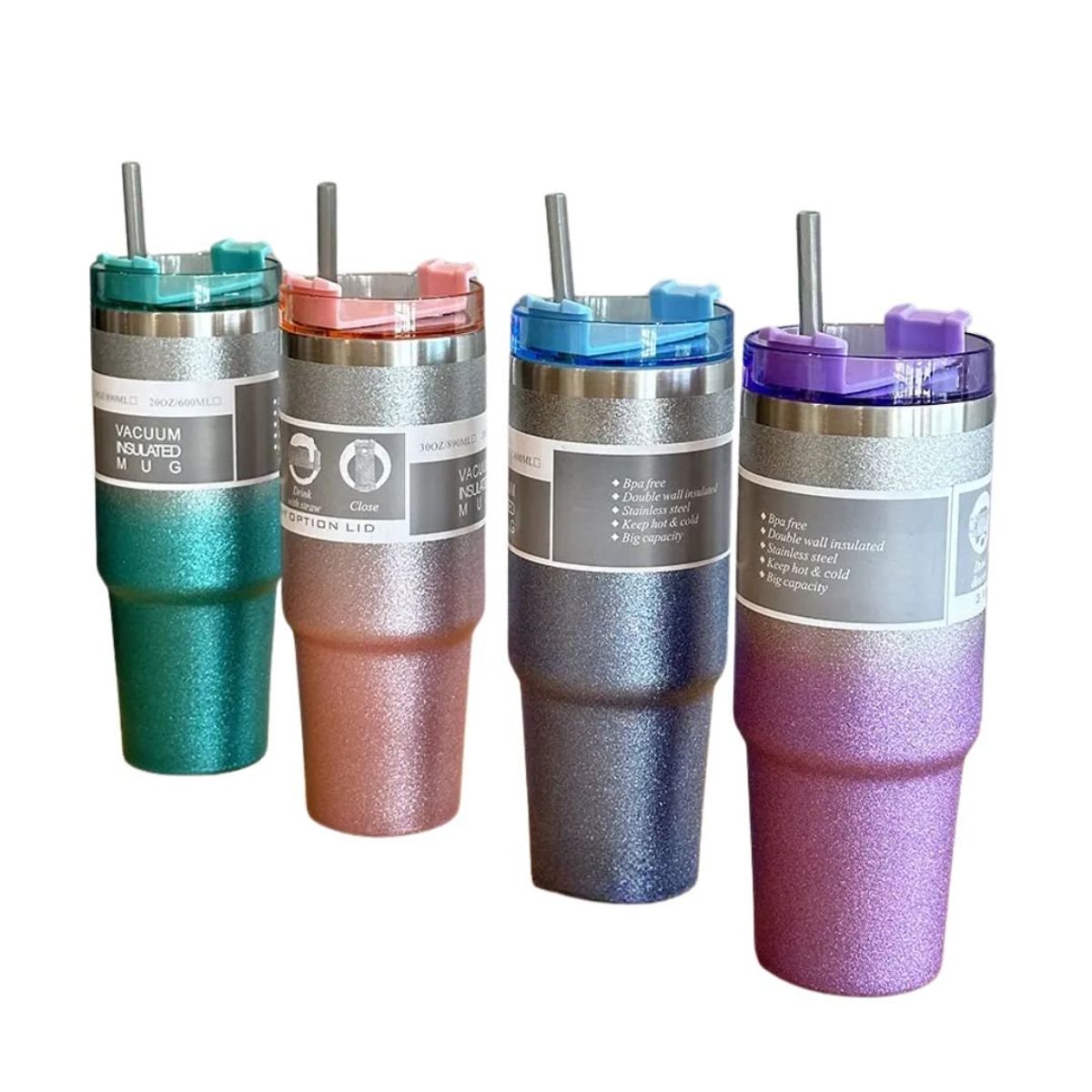 GENERICO - Vaso Térmico Tomatodo Acabado Glitter 890Ml