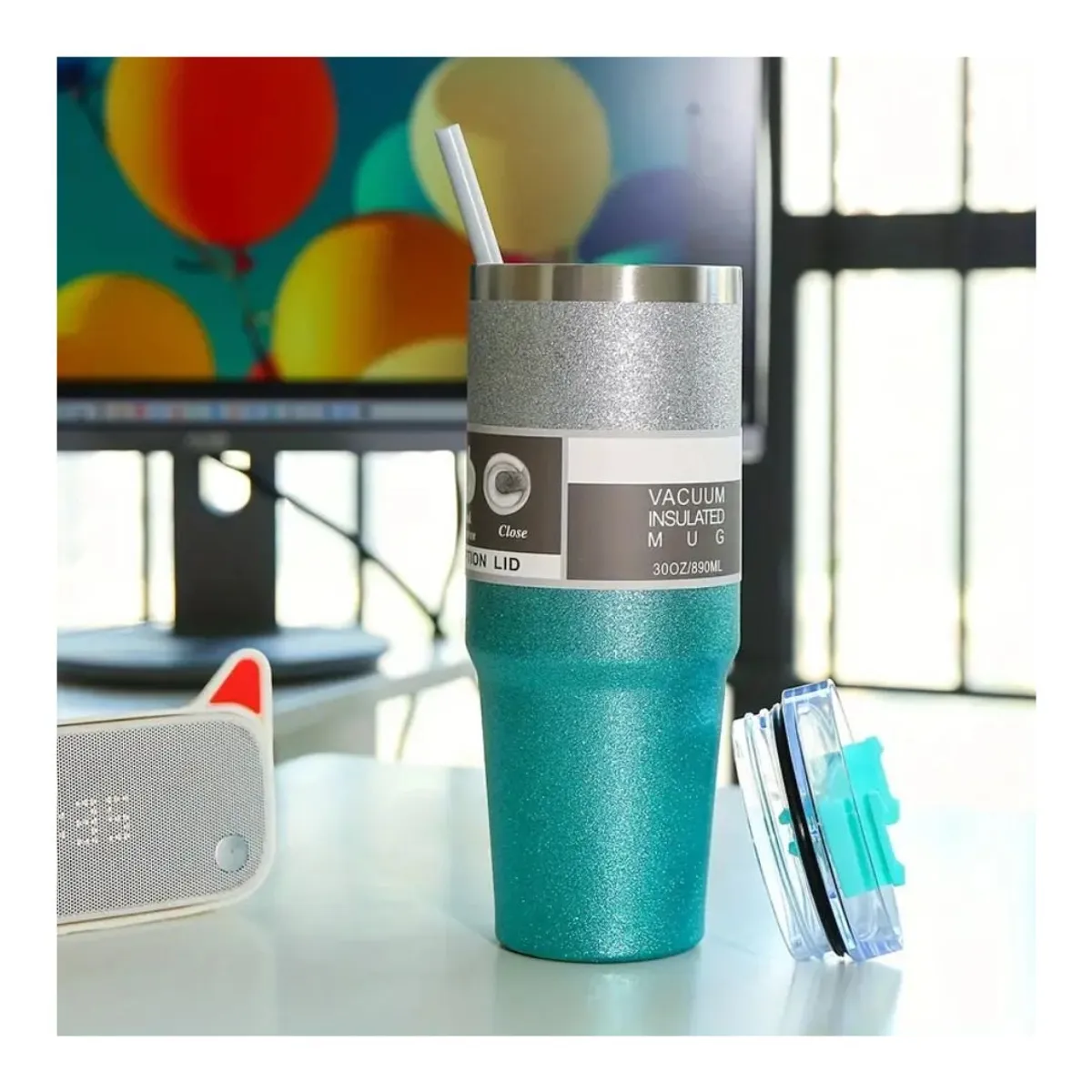 GENERICO - Vaso Térmico Tomatodo Acabado Glitter 890Ml