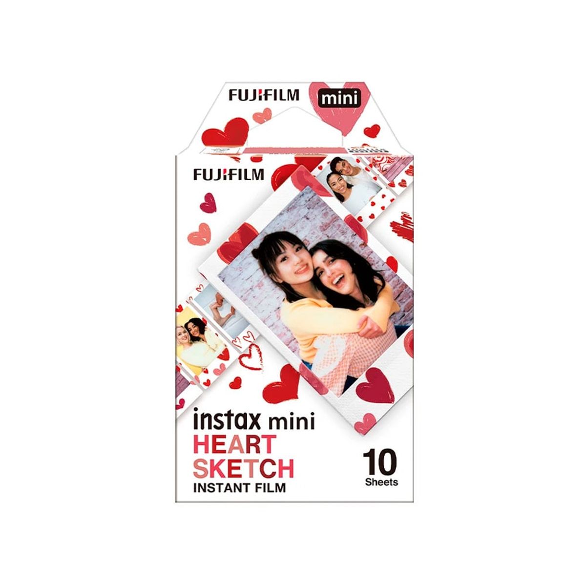 FUJIFILM - Pack de pelicula Fujifilm Instax Mini Heart Sketch x 10