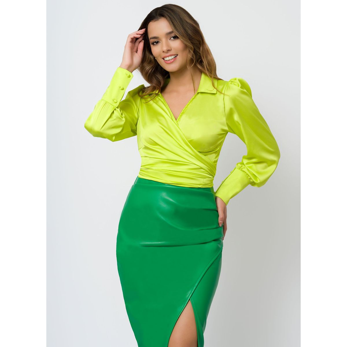 DOLCATTA - Blusa Mary - Envolvente - Lemon Yellow Color - Dolcatta