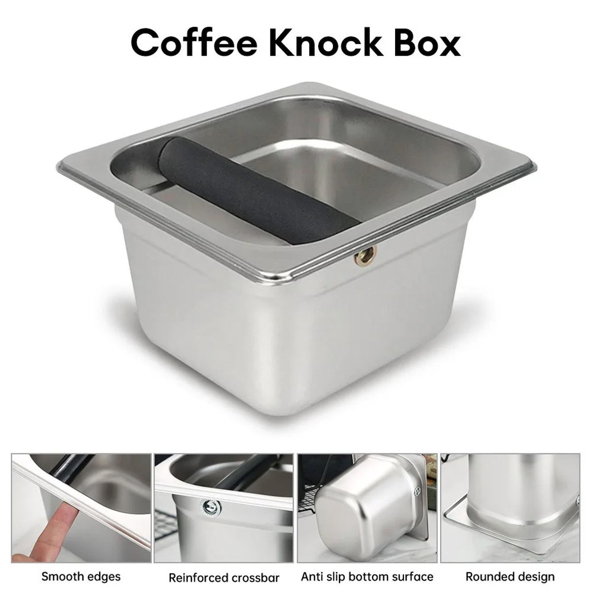 GENERICO - Knock Box de acero para Residuos de Café
