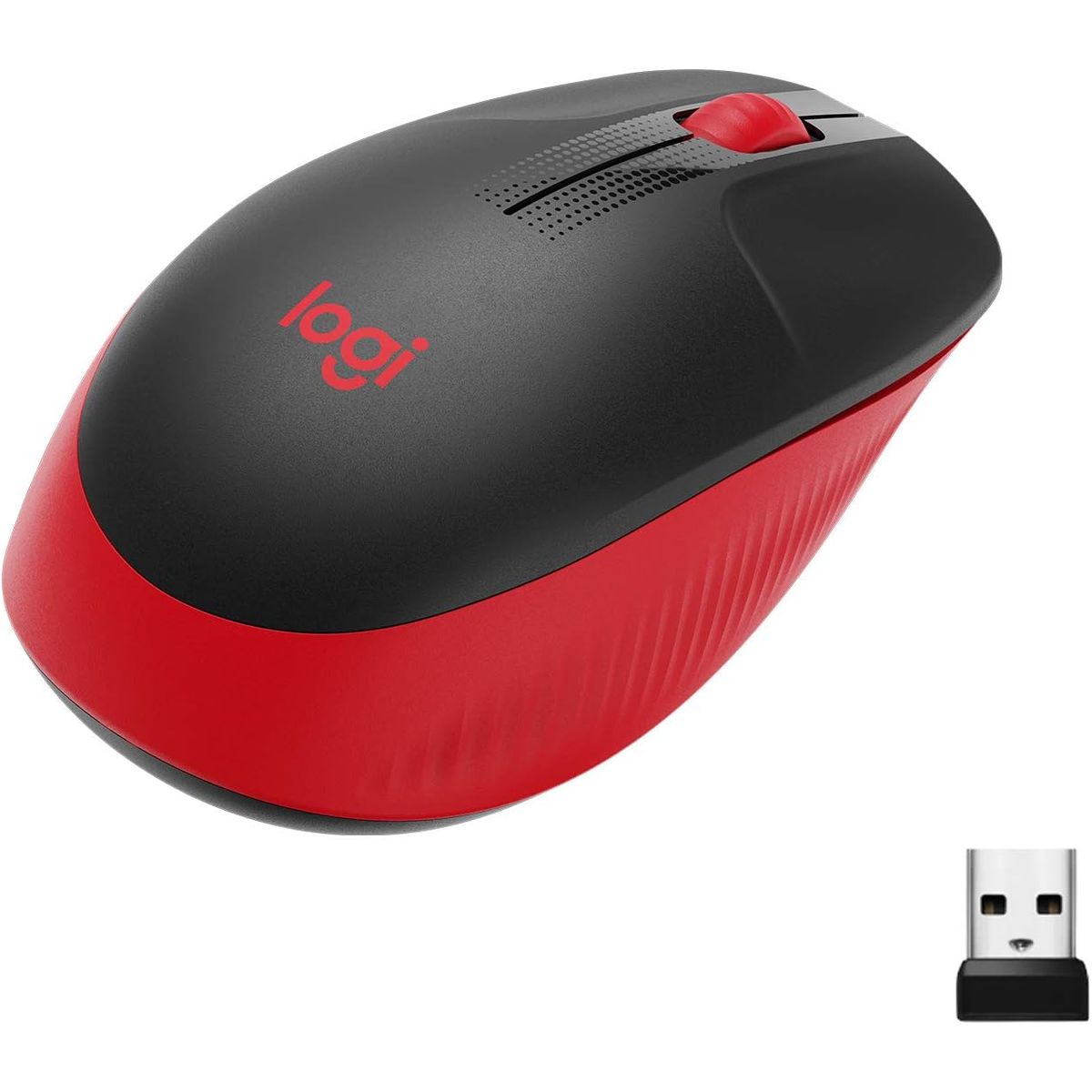 LOGITECH - MOUSE LOGITECH M190 INALÁMBRICO TAMAÑO COMPLETO ROJO