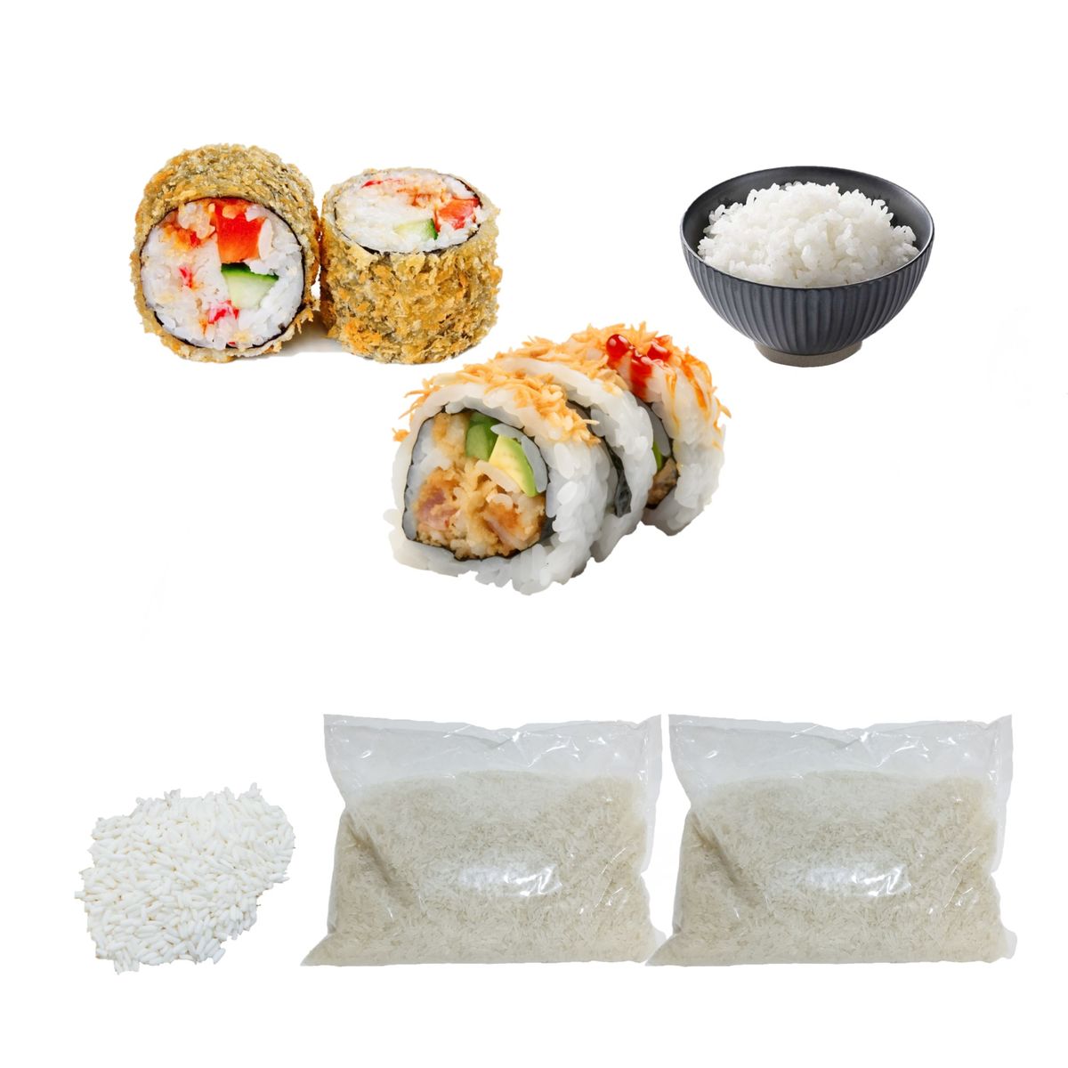 GENERICO - Pack 2u Arroz Glutinoso Oriental Granel de 1kg