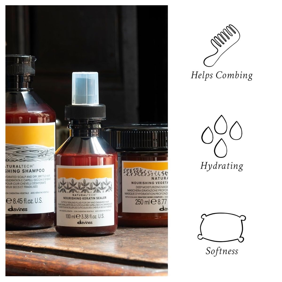 DAVINES - Fluido Nutritivo Sin Enjuague Davines Nourishing Keratin Sealer 100ml