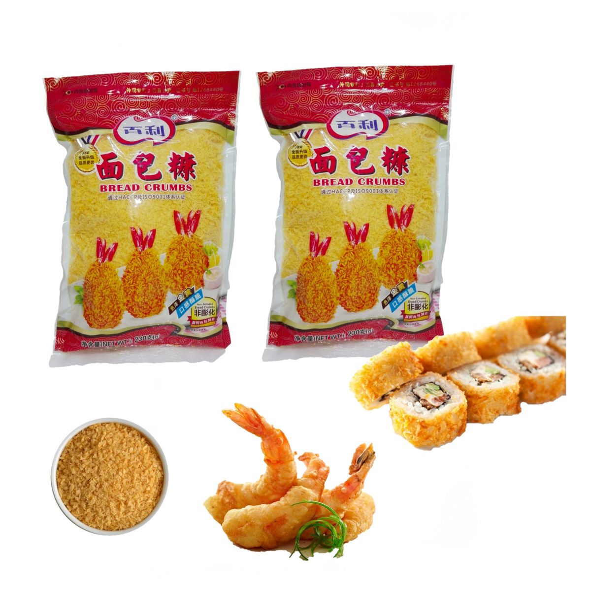 GENERICO - Pack 2u Panko Naranja Pan Rayado Tempura de 230gr Bai Li
