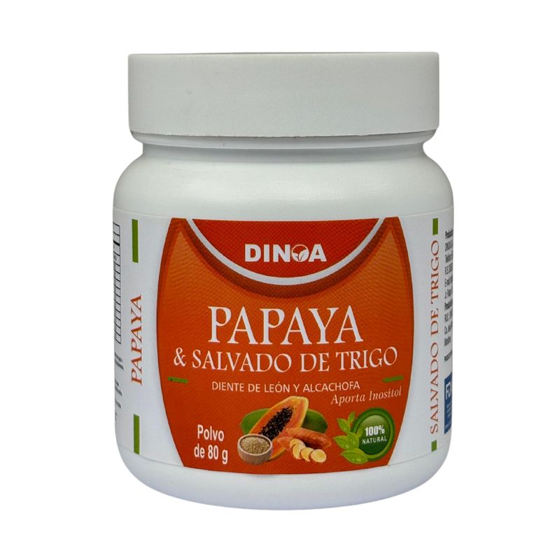 DINOA - Papaya & Salvado de Trigo Pote de 80gr Dinoa- Digestión - Bienestar Intestinal