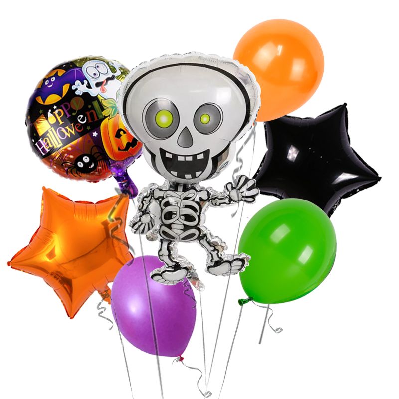 GENERICO - Set de globos de Halloween Calavera