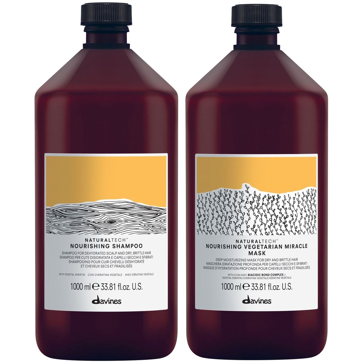 DAVINES - Shampoo Nutritivo 1000ml + Mascarilla Davines Nourishing