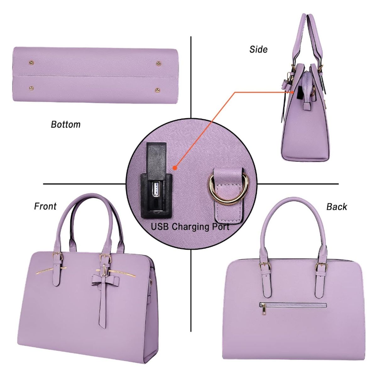 MATEIN - Maletin Bolso 2 En 1 MATEIN Portalaptop 15.6 Cuero PU Más Cartuchera