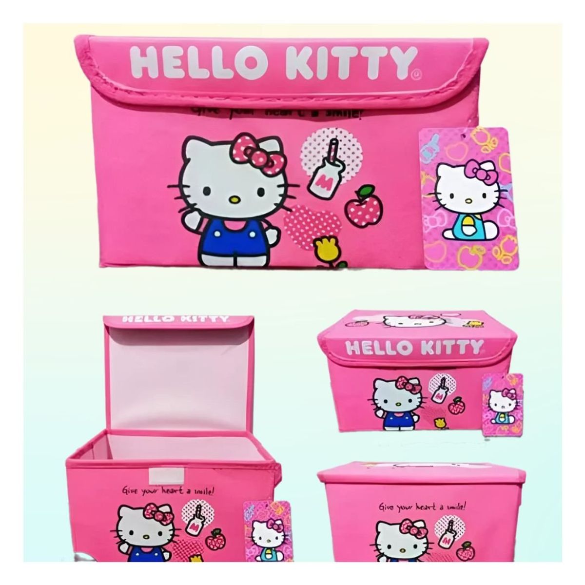GENERICO - Caja Organizadora Plegable Hello-Kitty Rosada Para Niñas
