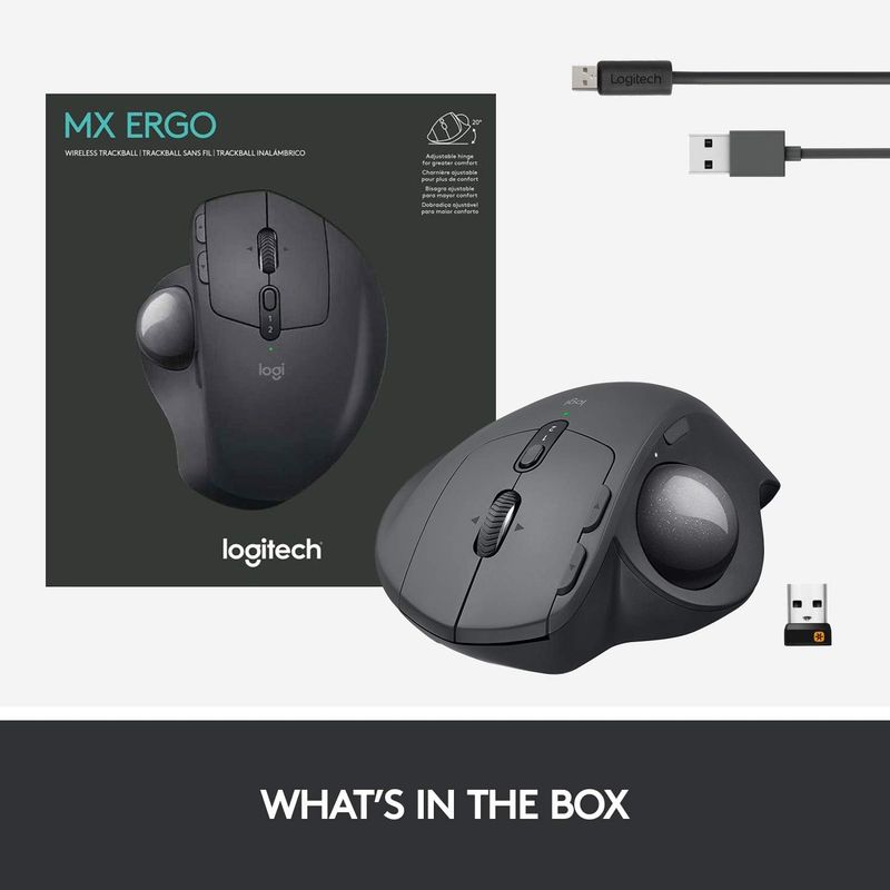 LOGITECH - RATÓN LOGITECH MX ERGO INALÁMBRICO TRACKBALL NEGRO