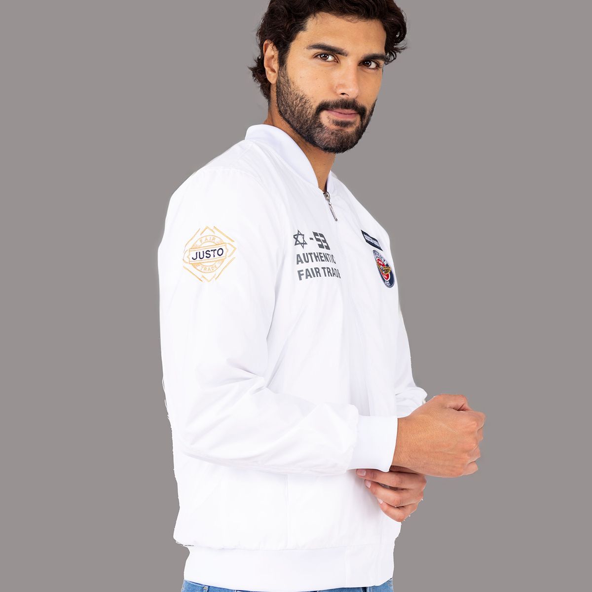 JUSTO - CASACA BOMBER JUSTO HOMBRE  BORDADO SLIM FIT