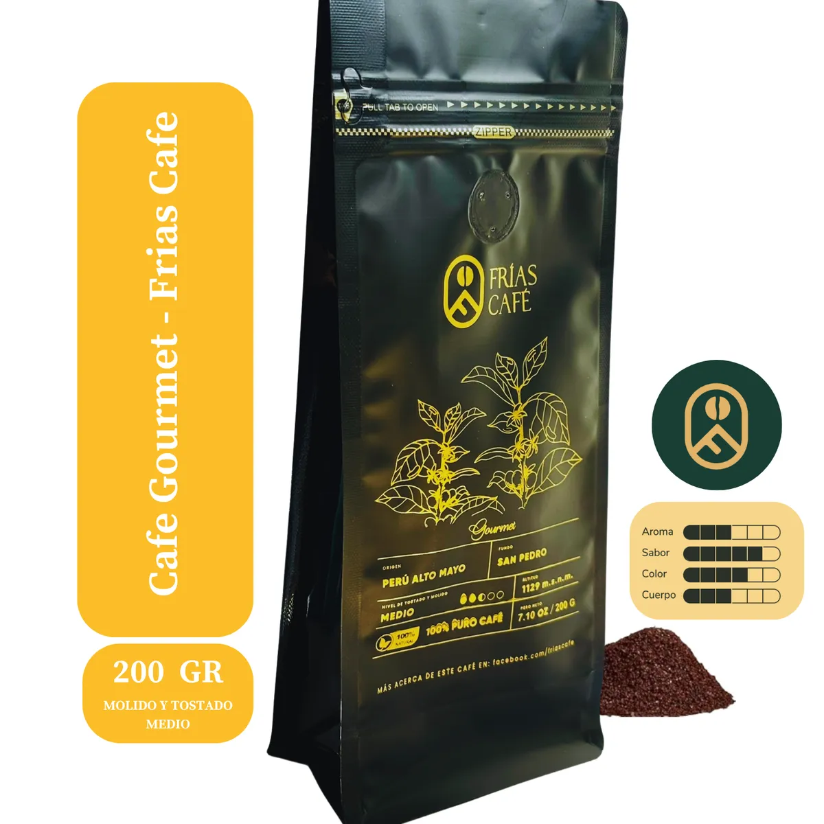 GENERICO - Café De Origen Gourmet Tostado y Molido Frias Cafe 200 gr
