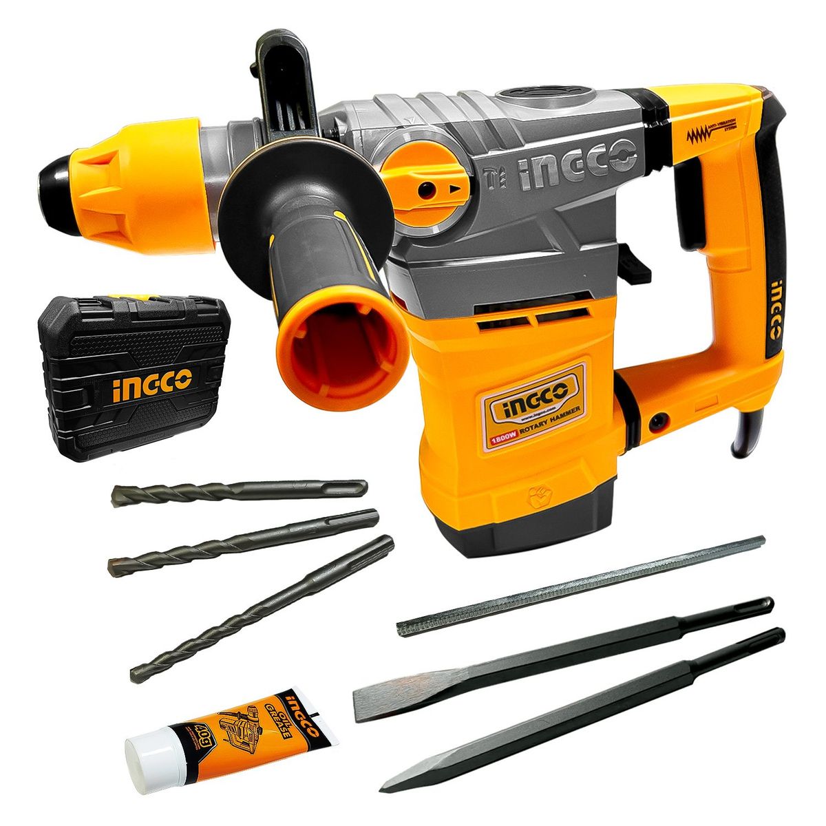 INGCO TOOLS - Rotomartillo Industrial SDS-Plus Ingco RH18008 1800W 36mm 7J 6kg