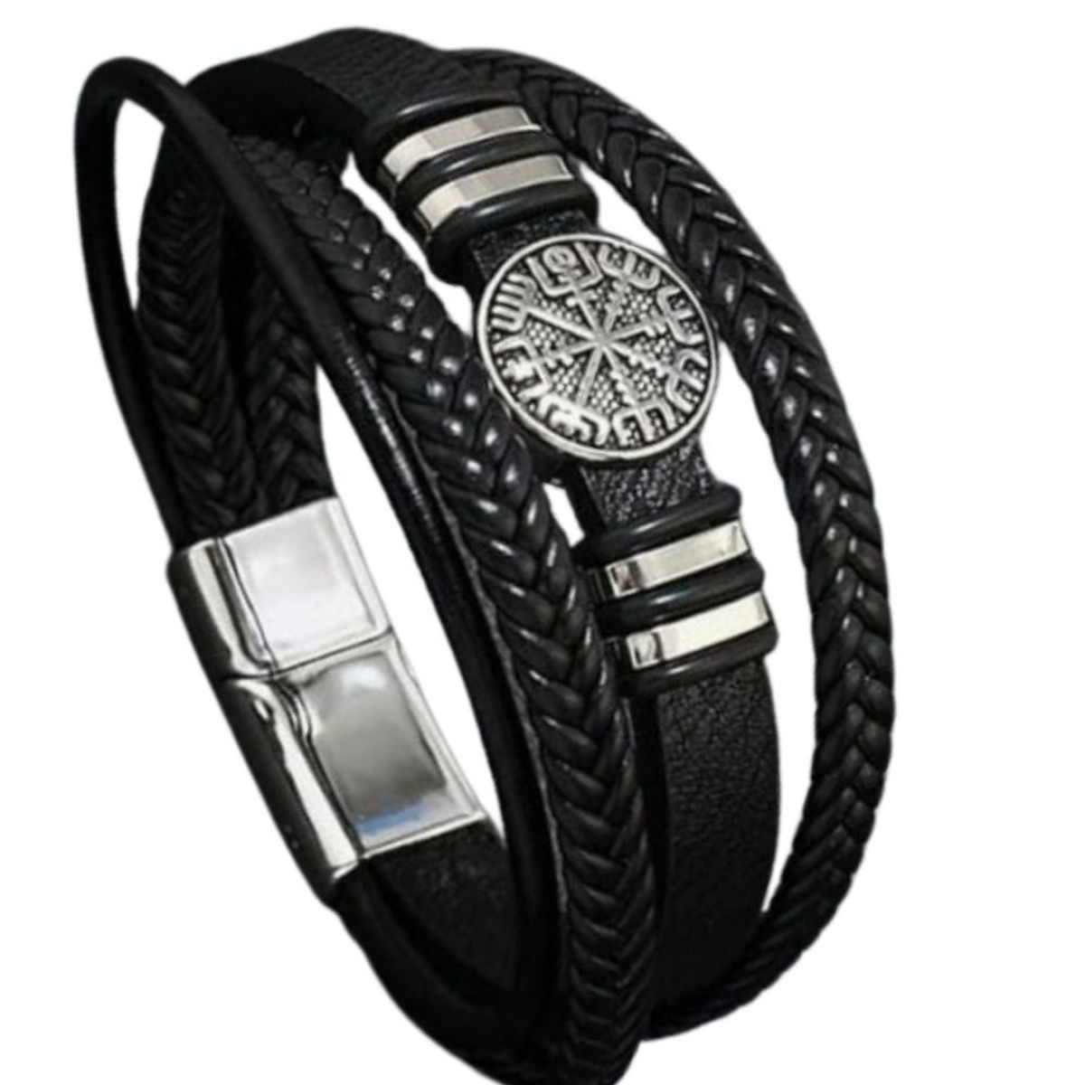 GENERICO - Pulsera de Cuero Trenzado para unisex MANDIOLA