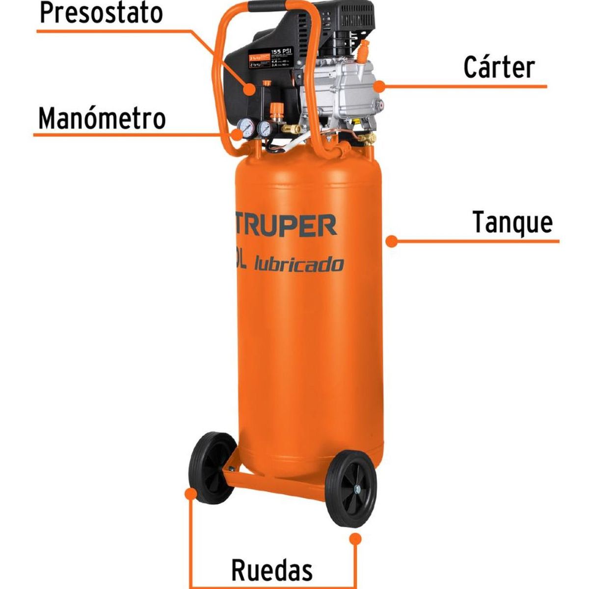 TRUPER - Compresora De Aire Vertical 80 L COMP-80LV-260 Truper