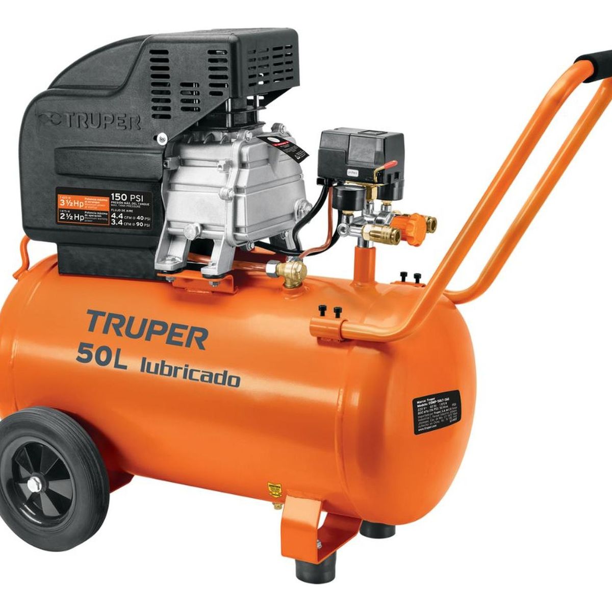 TRUPER - Compresor Aire 50 L 3.5 HP 220V 60Hz 11837 Truper