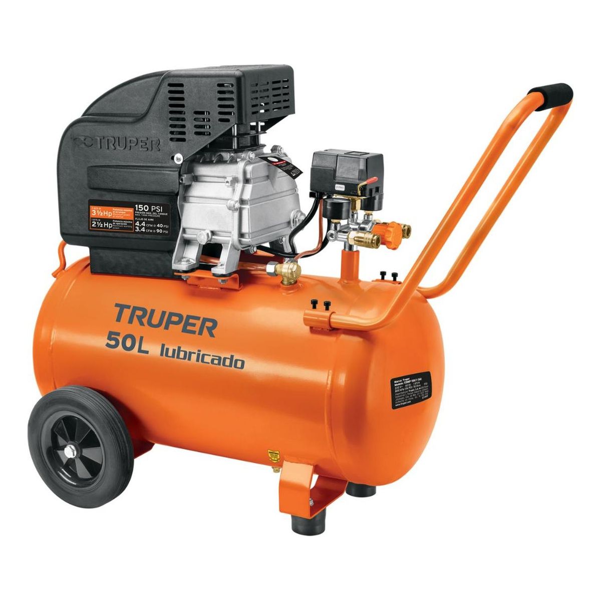 TRUPER - Compresor Aire 50 L 3.5 HP 220V 60Hz 11837 Truper