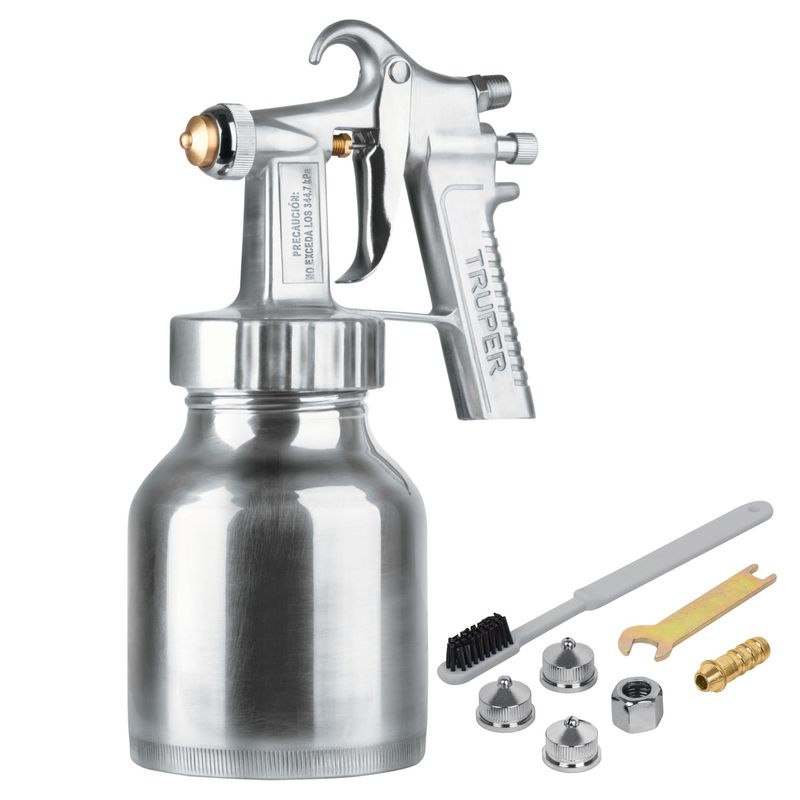 TRUPER - Pistola para pintar baja presión fino acabado entrada sup Truper