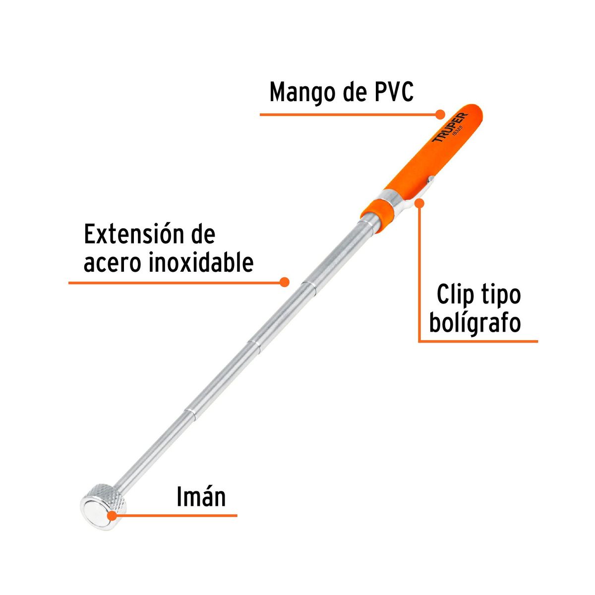 TRUPER - Imán Extensible de Acero Inoxidable 3.6 kg Truper