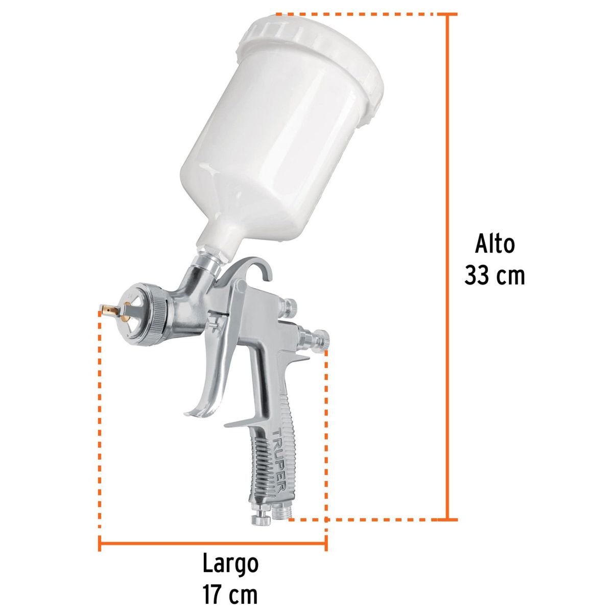 TRUPER - Pistola para pintarpintar gravedad vaso plástico profesional 17mm
